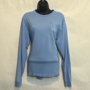 E-161 Lauren James Blue Pullover Long Sleeve Tee Shirt Size S